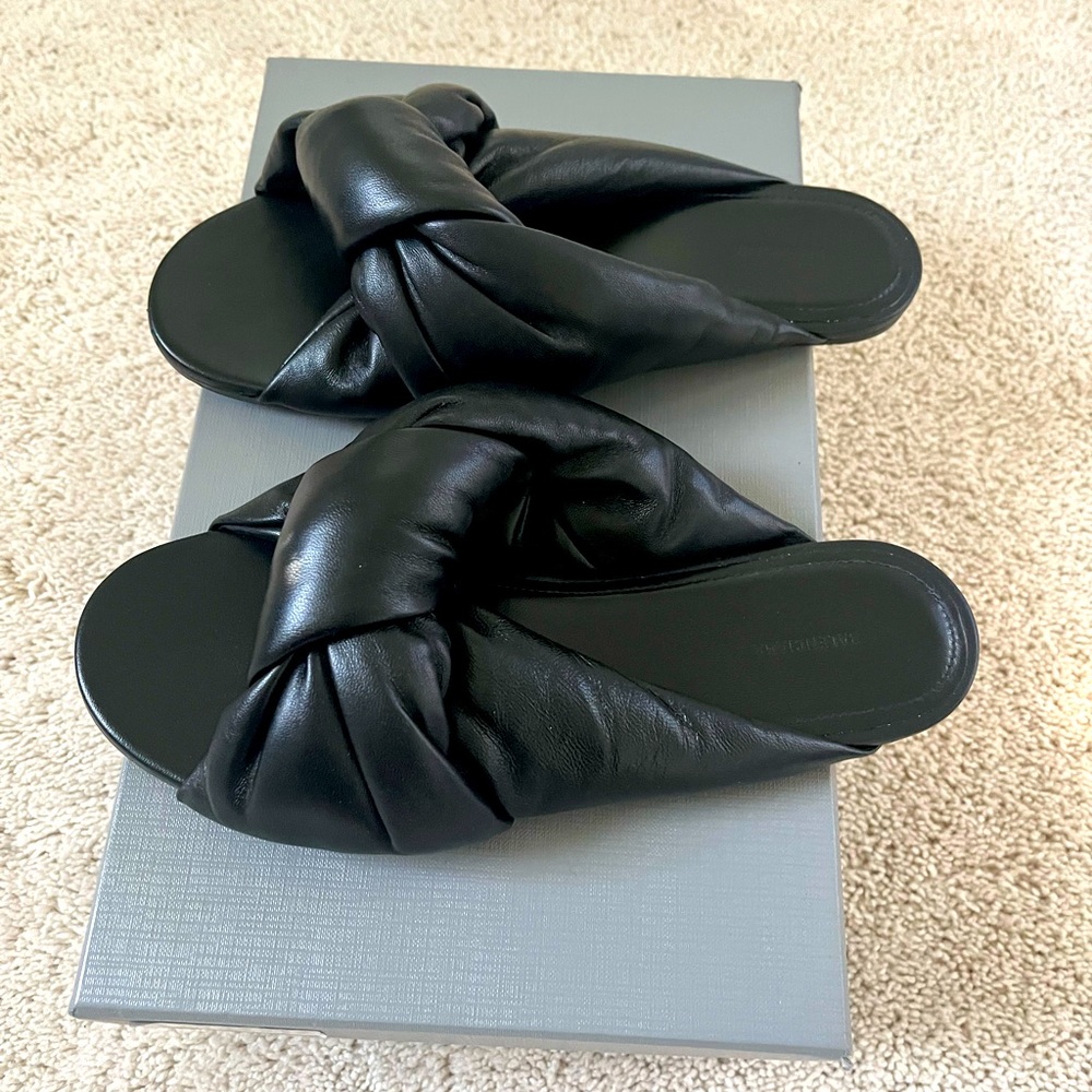 Balenciaga Drapy knotted leather slides